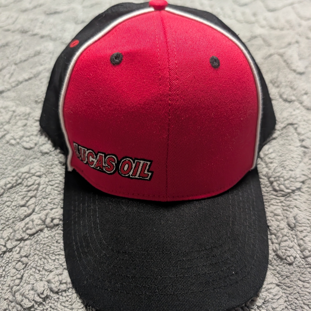 Lucas Oil Red and Black Snapback Cap